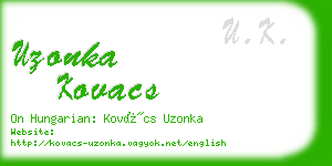 uzonka kovacs business card